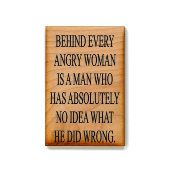Driftless Studios® Wooden Magnet - Angry Woman