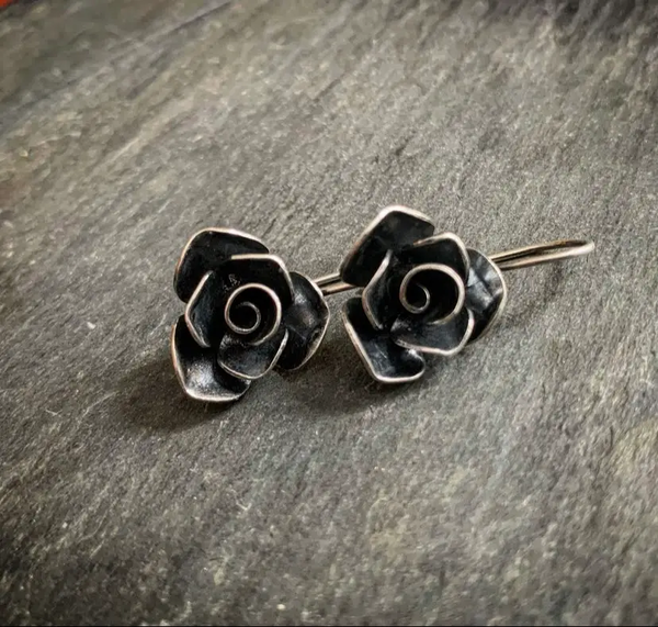 RH Metalsmith® Sterling Silver Rose Earrings