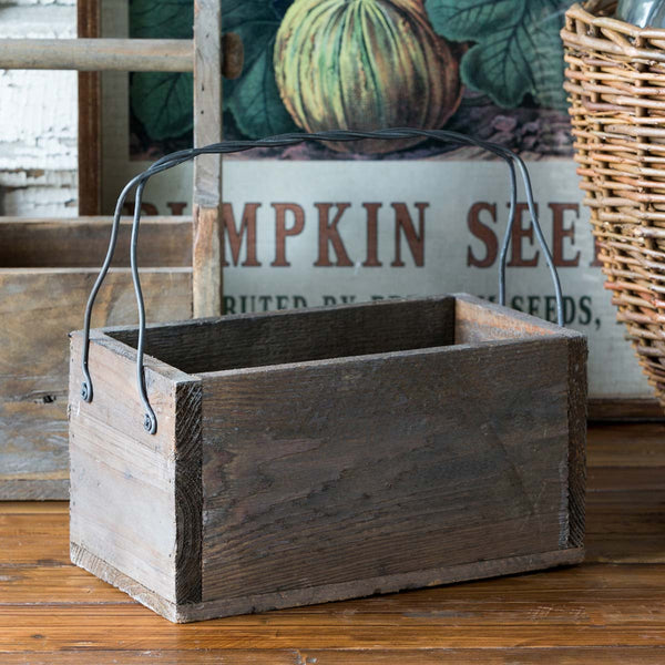 Park Hill® Primitive Wood Box with Wire Handle