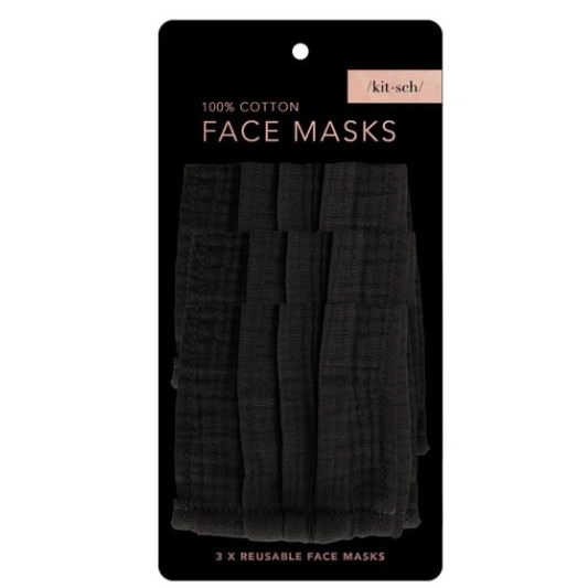 Kitsch® 100% Cotton Face Mask 3 Pack
