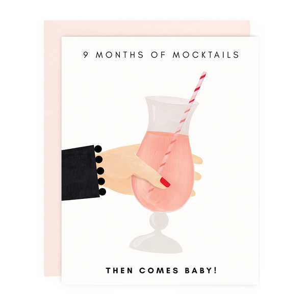 Girl with Knife® Card - Mocktails Then Baby Greeting Card