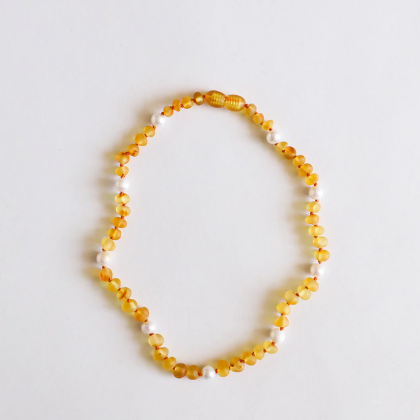 Canyon Leaf™ Baltic Amber + Pearl Teething Jewelry