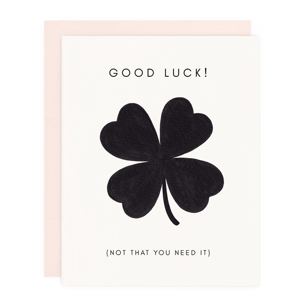 Girl with Knife® Card -Good Luck Clover Greeting Card